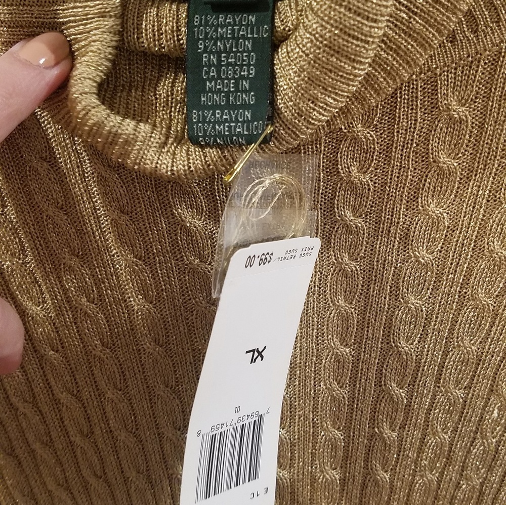 Cable knit turtleneck sweater